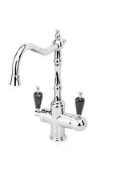 Смеситель для кухонной мойки Boheme Kitchen 113-BSW tradizionnale chromo с черным кристаллом Swarovski