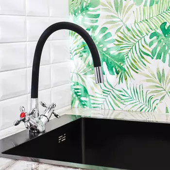 Смеситель для кухонной мойки BOOU BA5318-1F-E352A-B702 черный