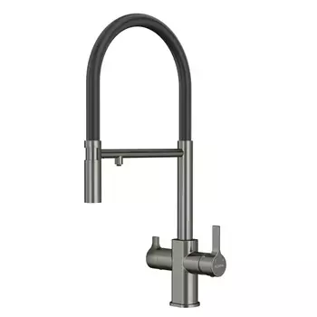 Смеситель для кухонной мойки Elghansa 56F5511-Gun оружейная сталь/черный