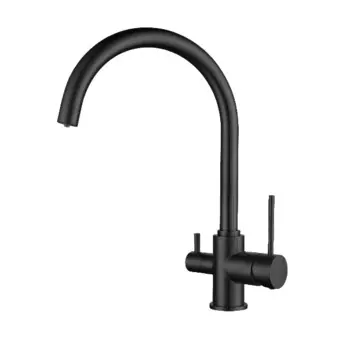 Смеситель для кухонной мойки Elghansa Kitchen Pure Water 56B5216-Black с краном для питьевой воды