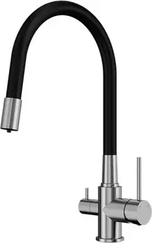 Смеситель для кухонной мойки Elghansa Kitchen Pure Water 56F5216-Steel с гибким изливом