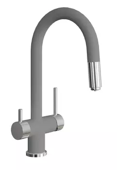 Смеситель для кухонной мойки Florentina Маэстро серый шелк