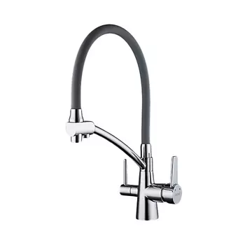 Смеситель для кухонной мойки Gappo G4398-17 хром/серый