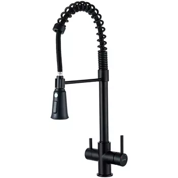 Смеситель для кухонной мойки Gappo G4398-66 с гибким изливом, черный