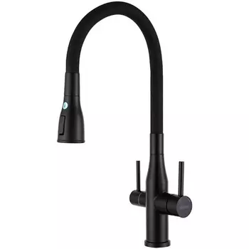Смеситель для кухонной мойки Gappo G4399-66 с гибким изливом, черный