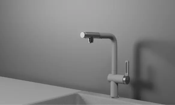 Смеситель для кухонной мойки Granula GR-8169 с выдвижным изливом, базальт