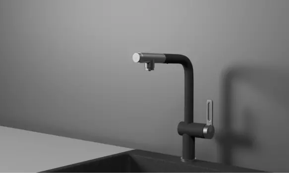 Смеситель для кухонной мойки Granula GR-8169 с выдвижным изливом, графит