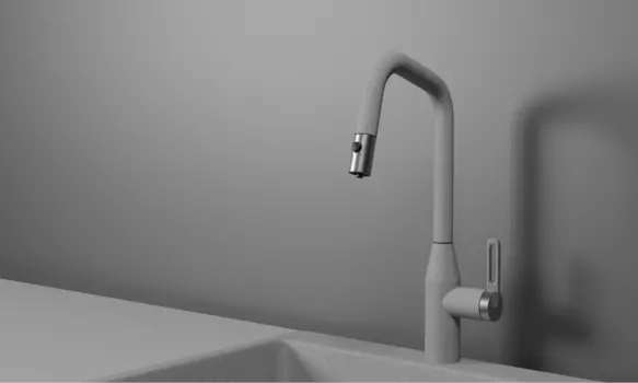 Смеситель для кухонной мойки Granula GR-8171 с выдвижным изливом, базальт