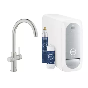 Смеситель для кухонной мойки Grohe Blue Home 31455DC0 фильтр, охлаждение, газирование, суперсталь
