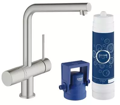 Смеситель для кухонной мойки Grohe Blue Minta New Pure 31345DC2 с фильтром, суперсталь