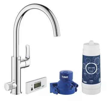 Смеситель для кухонной мойки Grohe Blue Pure Eurosmart 30383000 с головкой для фильтра и счетчиком