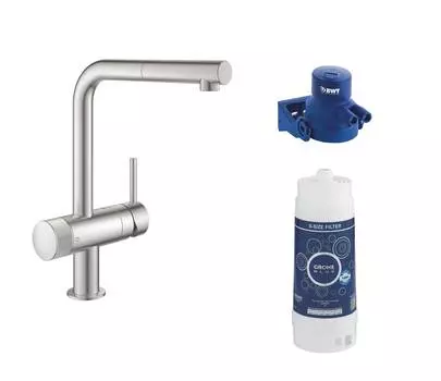 Смеситель для кухонной мойки Grohe Blue Pure Minta 119707 с функцией фильтрации, суперсталь