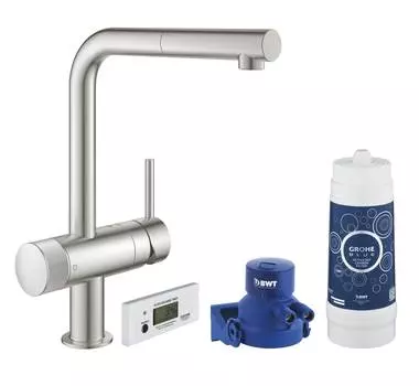 Смеситель для кухонной мойки Grohe Blue Pure Minta 30382DC0 суперсталь