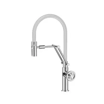 Смеситель для кухонной мойки Iddis Grange GRASBFLi05 с гибким изливом хром / белый