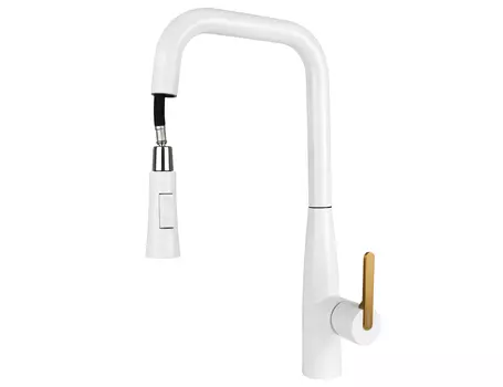 Смеситель для кухонной мойки Kaiser Claro 22144-4 белый матовый