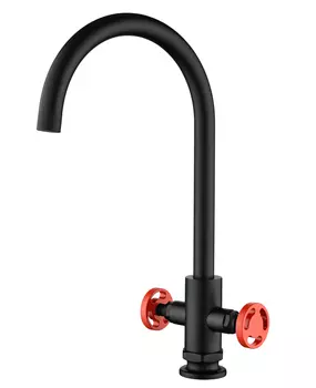 Смеситель для кухонной мойки Kaiser Topaz 17333-2 черный матовый