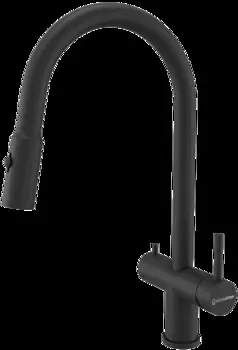 Смеситель для кухонной мойки KuchenStern Brunn-FS 751BL80 черный