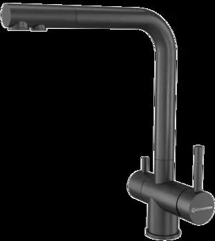 Смеситель для кухонной мойки KuchenStern FOKUS-F 400GM40 вороненая сталь