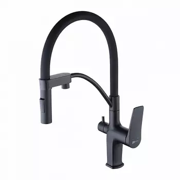Смеситель для кухонной мойки Lemark Bronx LM3761BL черный