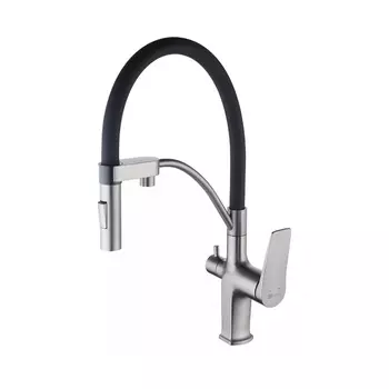 Смеситель для кухонной мойки Lemark Bronx LM3761GM графит
