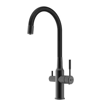 Смеситель для кухонной мойки Lemark Expert LM5083BL-Black c гибким изливом, черный