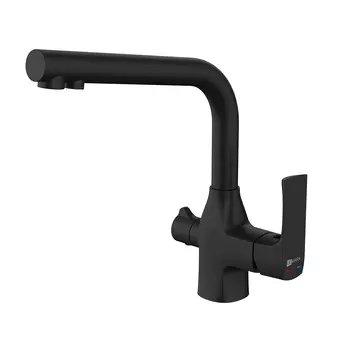Смеситель для кухонной мойки Lemark Ursus LM7258BL черный матовый