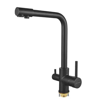 Смеситель для кухонной мойки Maretti Project Black PB31RZF12 с подключением фильтра, черный