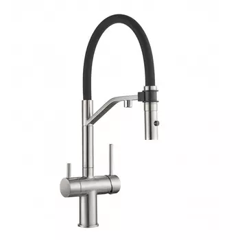 Смеситель для кухонной мойки Milacio Ultra MCU.557.SS с гибким изливом, нержавеющая сталь