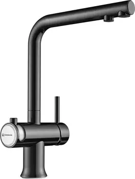 Смеситель для кухонной мойки Omoikiri Hotaru GM-WH вороненая сталь / белая ручка