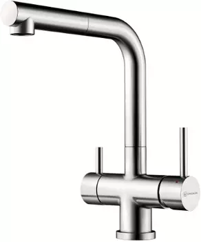 Смеситель для кухонной мойки Omoikiri Takamatsu-S BN нержавеющая сталь, с краном под питьевую воду