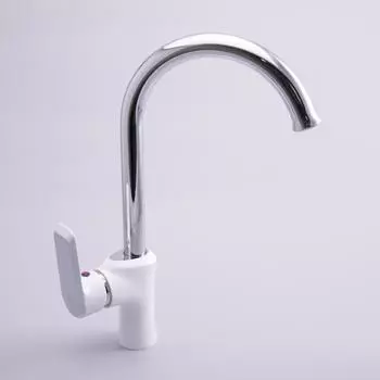 Смеситель для кухонной мойки Oute T45 T4513BK хром/белый