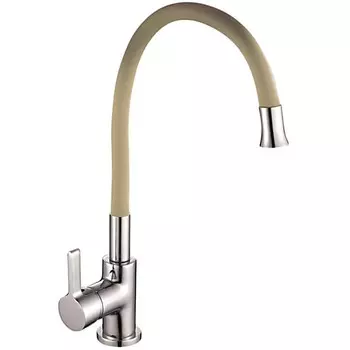 Смеситель для кухонной мойки Oute T91 T9113B-6 с гибким изливом, бежевый/сатин