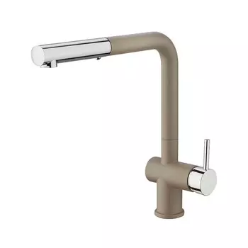 Смеситель для кухонной мойки Paini Cox granite truffle, с выдвижной лейкой, бежевый матовый