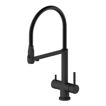 Смеситель для кухонной мойки Panta PT458001MB черный матовый, шланг черный