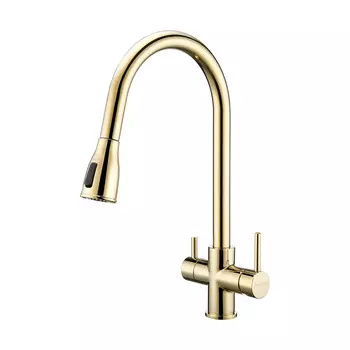 Смеситель для кухонной мойки Paulmark Lange La214212-SBG светлое брашированное золото