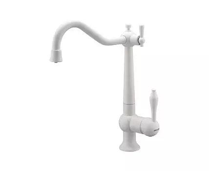 Смеситель для кухонной мойки Paulmark Retro Re213226-431 белый матовый