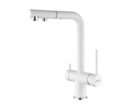 Смеситель для кухонной мойки Paulmark Serpentine Se213222-431 белый матовый