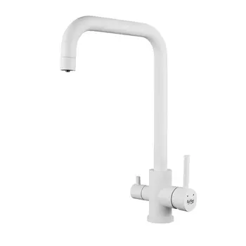 Смеситель для кухонной мойки Raffine F118C с подключением фильтра воды, белый матовый