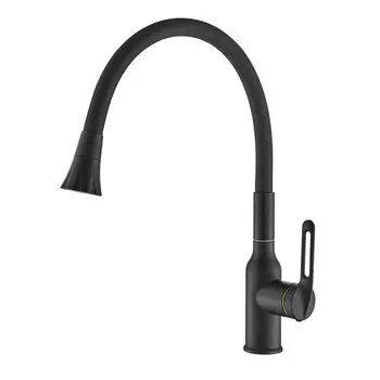 Смеситель для кухонной мойки Raffine F303H-3 с гибким изливом, черный матовый