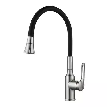 Смеситель для кухонной мойки Raffine F303L-3 с гибким изливом, сатин