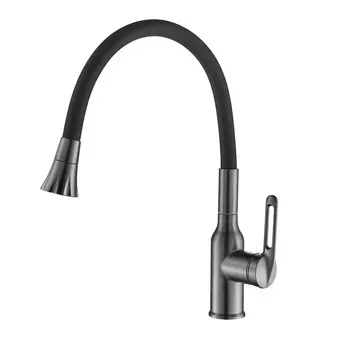 Смеситель для кухонной мойки Raffine F303T-3 с гибким изливом, оружейная сталь