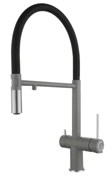 Смеситель для кухонной мойки Rivelato Adria 1523517 grigio cromo с краном питьевой воды