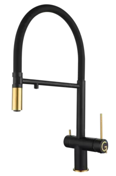 Смеситель для кухонной мойки Rivelato Adria 1523517 antracite oro с краном питьевой воды