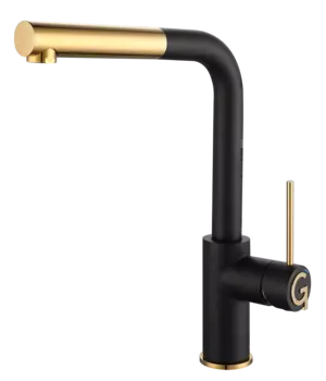 Смеситель для кухонной мойки Rivelato Albano 1573503 antracite oro с выдвижной лейкой