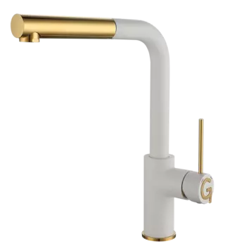 Смеситель для кухонной мойки Rivelato Albano 1573503 brina oro с выдвижной лейкой