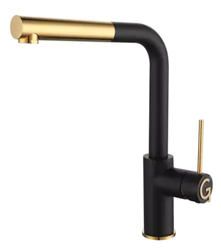 Смеситель для кухонной мойки Rivelato Albano 1573503 nero oro с выдвижной лейкой