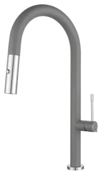 Смеситель для кухонной мойки Rivelato Asti 3972500 grigio cromo с выдвижной лейкой