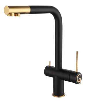 Смеситель для кухонной мойки Rivelato Lugano 1523513 antracite oro с краном питьевой воды