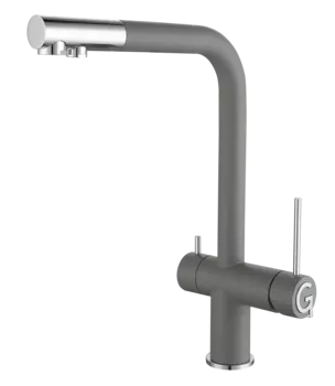 Смеситель для кухонной мойки Rivelato Lugano 1523513 grigio cromo с краном питьевой воды