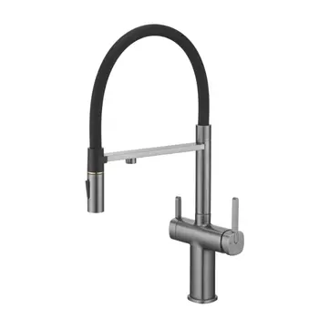 Смеситель для кухонной мойки Rose R358T оружейная сталь с подключением фильтра для воды